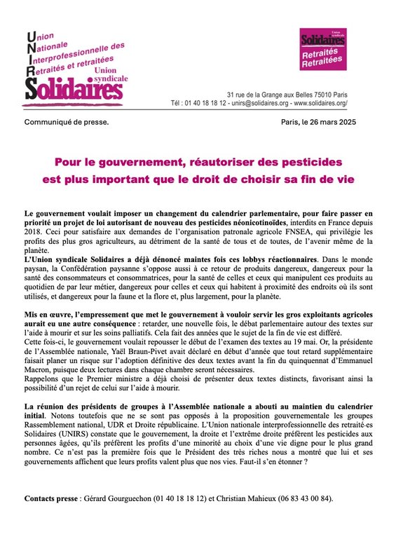 2025 03 25 Priorité aux pesticides sur la fin de vie