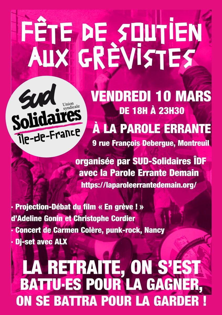 Fête de soutien aux grèvistes