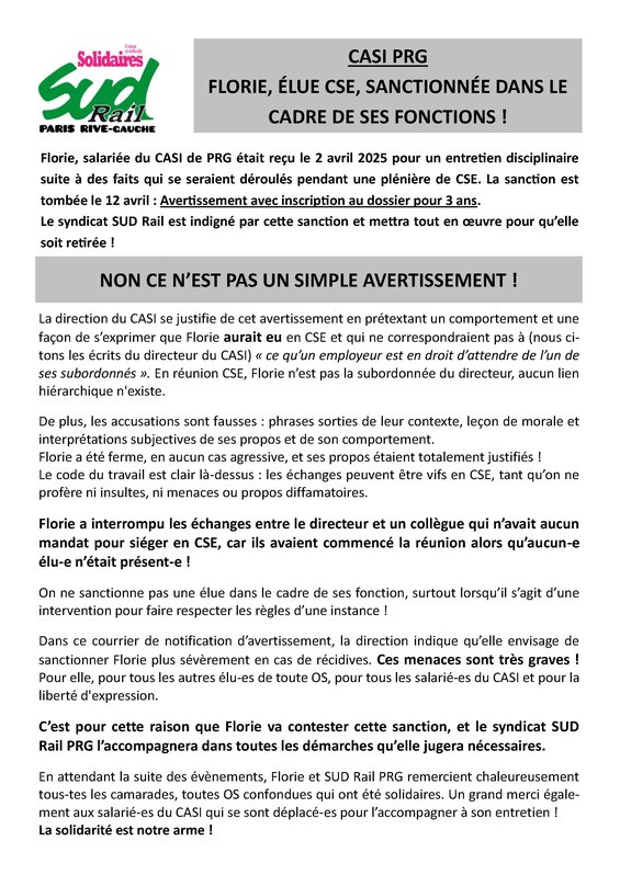 40 - Syndicats PRG - Tract SUD Rail PRG - Sanction Florie - 12 avril 2025_Page_1