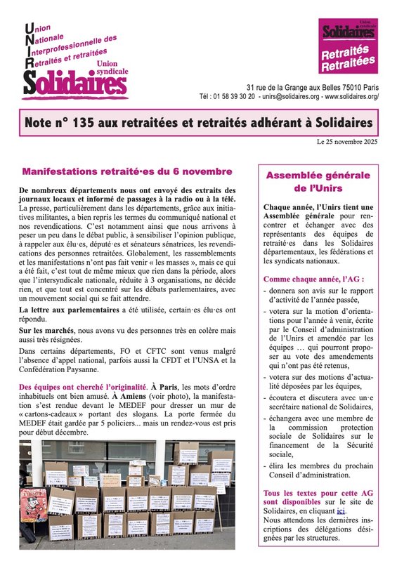 Note Unirs 135 novembre 2025 1